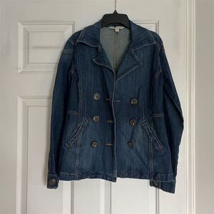 CAbi Women's XS Vintage Double-Breasted Denim Jacket Blue Casual